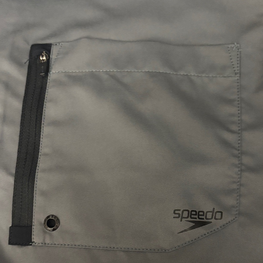 NWOT! Speedo UPF 50+ XL Swim Shirt Hybrid UV Protection Gray Paddle $60 - Picture 6 of 16